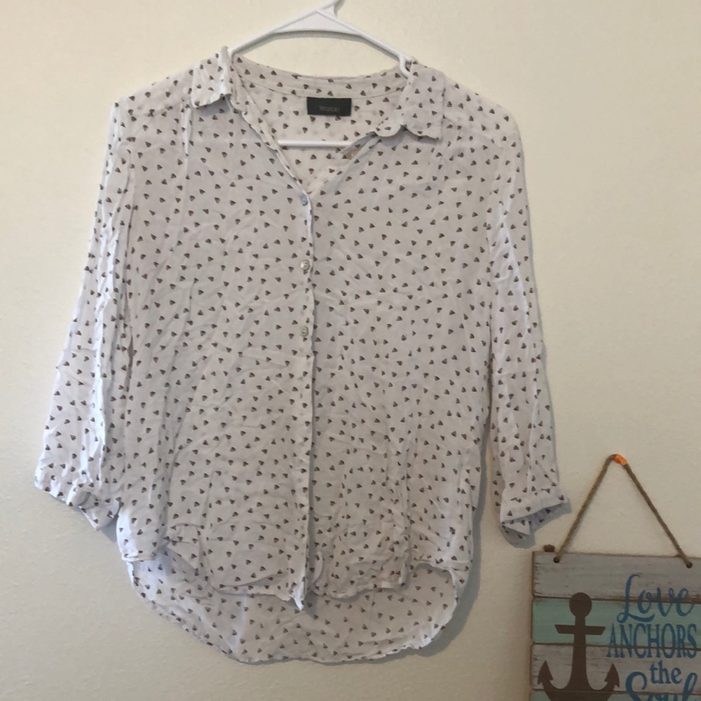White office blouse. Size - S, color ivory design
